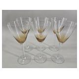 Set of 6 Mid-Century Amber Ombrï¿½ Wine Glasses
