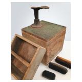 Antique Canadian Butter Crate Shoeshine Box