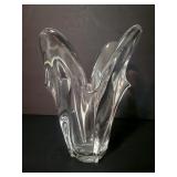 Crystal vase signed by Bayel France mid-century