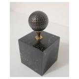 Golf ball Bronze sculpture on marble base made b