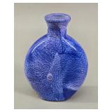 Blue Textured Glass Bud Vase