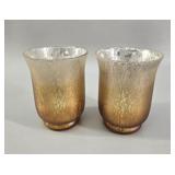 Mercury Glass Votive Holders, Pair