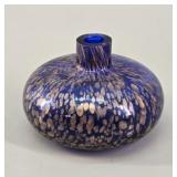 Blue & Gold Aventurine Glass Vase