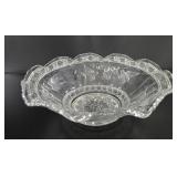 Bird & Strawberry Glass Bowl vtg