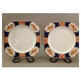 Pair of Wood & Sons 'Napoli' Imari Square Plates