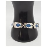 Mexican Sterling & Turquoise Modernist Bracelet