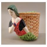 Mackwoods Figural Porcelain Tea Caddy