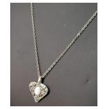 Pendant pewter with natural Opal signed