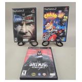 Lot of 3 PlayStation 2 Games: Batman, Crash, WWE