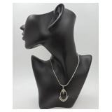 Art Deco Sterling Pendant & Chain Necklace