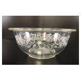 Pyrex Clear Glass 1L Mixing Bowl, Daisy Pattern