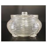 1940sArt Deco Style Pressed Glass Powder Jar