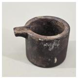 Antique Cast Iron Smelting Crucible or Lead Pot
