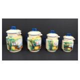 Antique rustic hand-painted porcelain liquid /