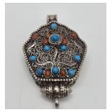 Tibetan 925 Sterling Silver Turquoiset & Coral