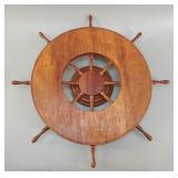Mid-Century Nautical Ship's Wheel Lazy Susan