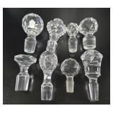 8 Cut Crystal Stoppers for Decanters vtg