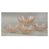 Pink Glass Bowl Set vtg