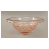 Anchor Hocking Queen Mary Pink Glass Ribbed Bowl