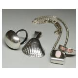 Sterling Silver Jewelry Lot Rings Necklace Pendant
