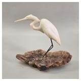 John Perry Pellucida Great White Egret Sculpture