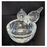 Large Crystal Swarovski Style Bird Bath Dish