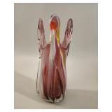 Murano Style Multicolour Sommerso Art Glass Vase