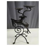 Wrought Iron Leaping Stag Candelabrum