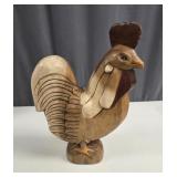 Hand-Carved Polychrome Wooden Rooster
