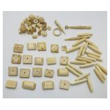 Antique Bone Sewing & Jewelry Lot