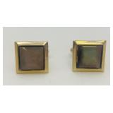 VTG Mother of Pearl Gold-Tone Cufflinks
