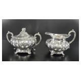 Rogers Silver Plate 'Melon' Sugar & Creamer Set