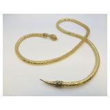 VTG Gold-Tone Mesh Snake Necklace