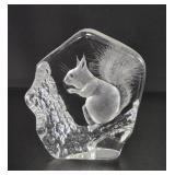 Mats Jonasson Squirrel Glass Sculpture