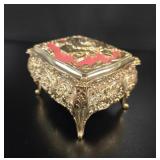 Victorian-Style Gilt Rose Trinket Box