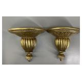 Pair of Syroco Gold Gilt Wall Sconces