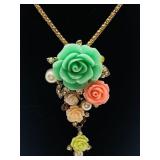 Betsey Johnson Rose Bouquet Necklace