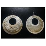 VTG Mother of Pearl & Filigree Earrings