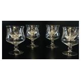 VTG Etched Floral Glass Dessert Set