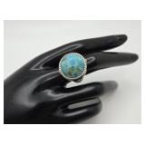 Large Signed 925 Sterling & Turquoise Thai Man