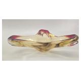 Murano Sommerso Glass Trilobate Bowl