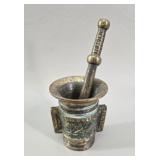 Antique Solid Bronze Mortar & Pestle