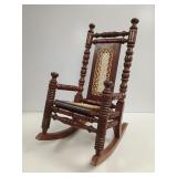 Victorian Style Turned Wood Doll Rocking Chair