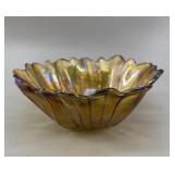 Federal Glass Petal Marigold Carnival Glass Bowl