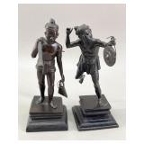 Pair of Burmese Bronze Figures musician with a