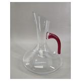 Modernist Hand-Blown Glass Wine Decanter - Red