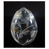Sullivan's Poland Crystal Floral Etched Egg