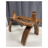 Hand-Carved Camel Saddle Stool