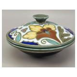 Antique Gouda Holland Pottery Covered Dish