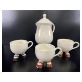 Vtg Carlton Ware Walking  Ware Coffee Pot & Mugs
